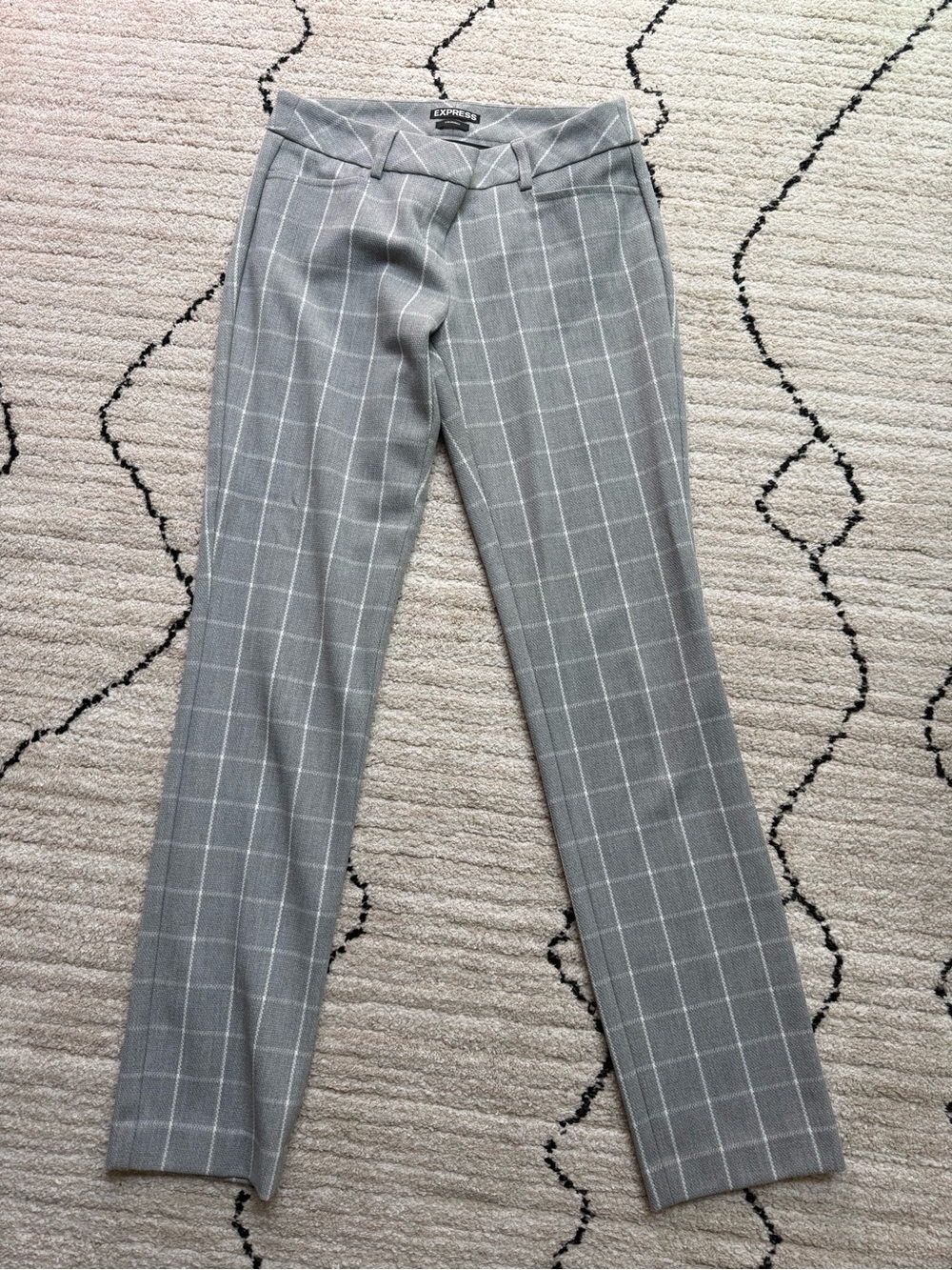 Express Gray Windowpane Trousers